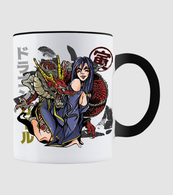 Dragon sexy Anime model negru pe tricou