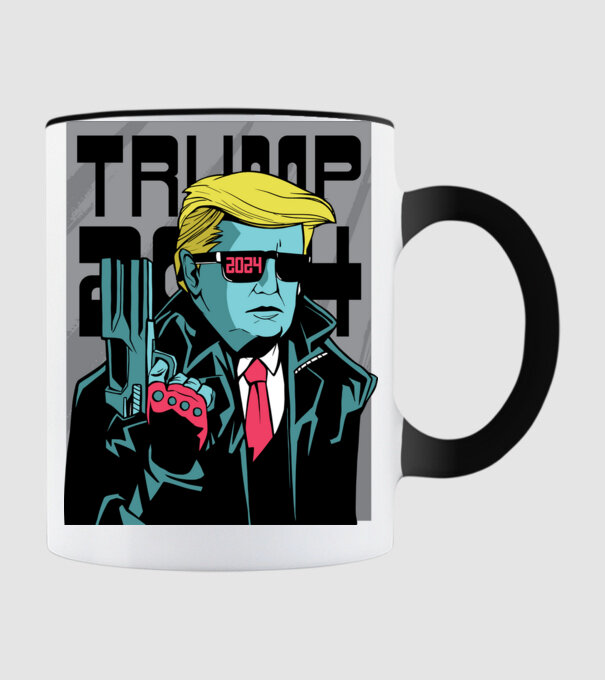 Trump Terminator 2024 model negru pe tricou