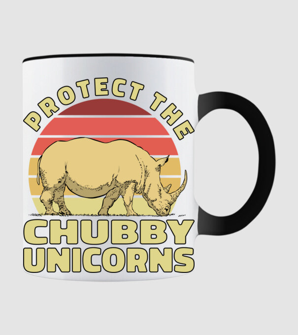 Protejați Unicornii - Rinocerii plinuți model negru pe tricou
