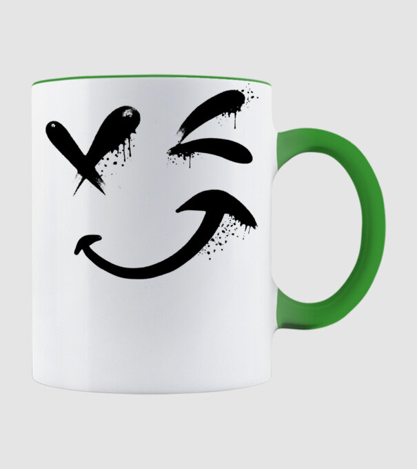 Emoji fericit Râs model verde de măr pe tricou