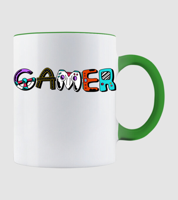 Inscripție Gamer model verde de măr pe tricou