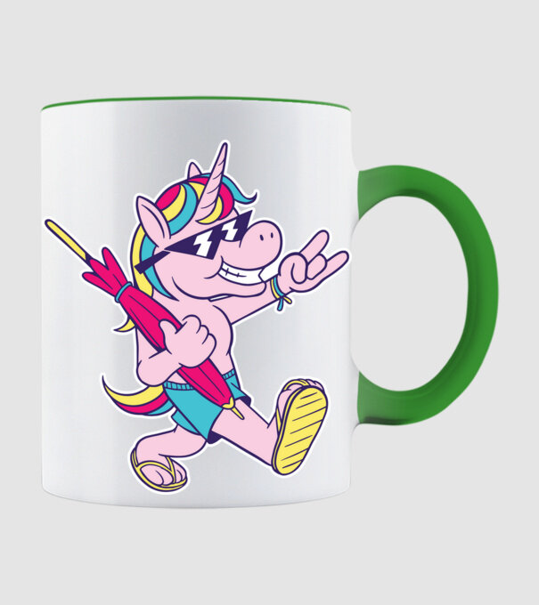 Unicorn În vacanță model verde de măr pe tricou