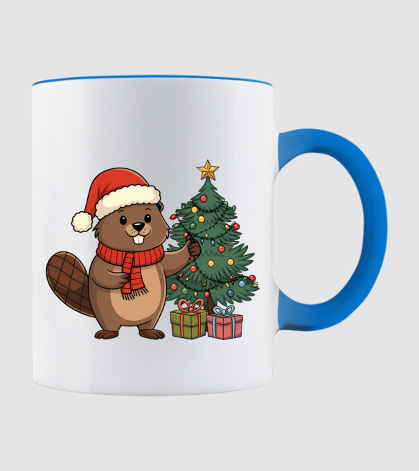 Bober Kurwa Christmas 2 model albastru deschis pe tricou
