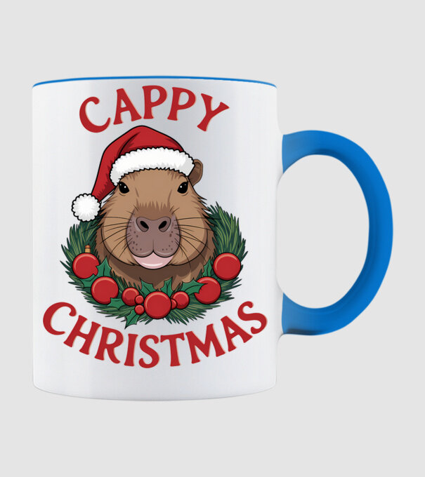 Cappy Christmas 2 model albastru deschis pe tricou