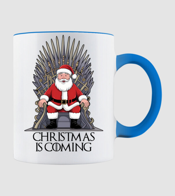 Christmas is Coming Alb model albastru deschis pe tricou
