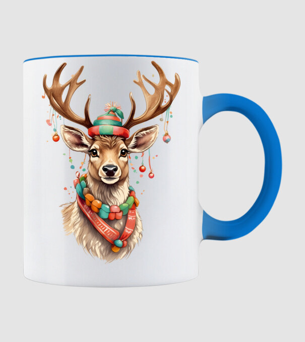 Festive Reindeer model albastru deschis pe tricou