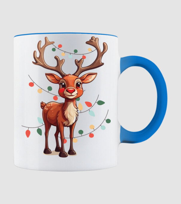 Festive Rudolph model albastru deschis pe tricou