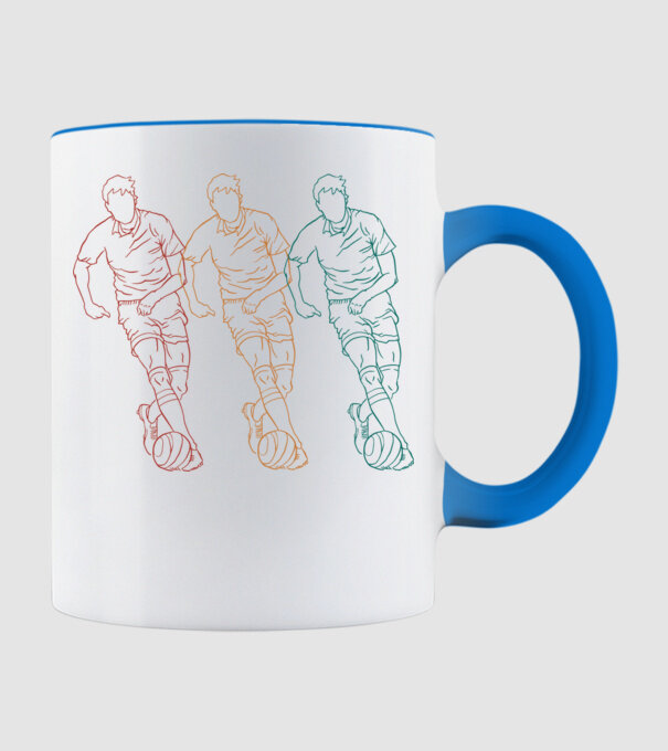 Fotbalist Retro model albastru deschis pe tricou
