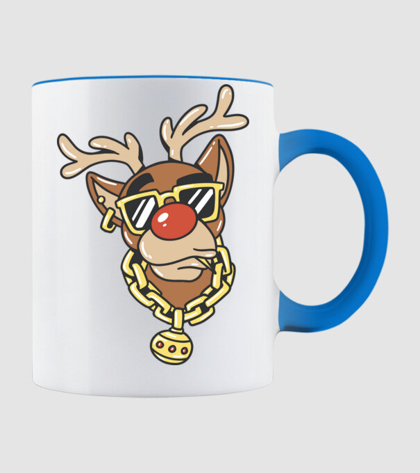Gangster Reindeer model albastru deschis pe tricou