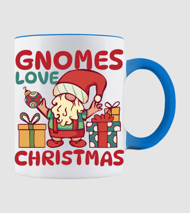 Gnomes LOVE Christmas model albastru deschis pe tricou