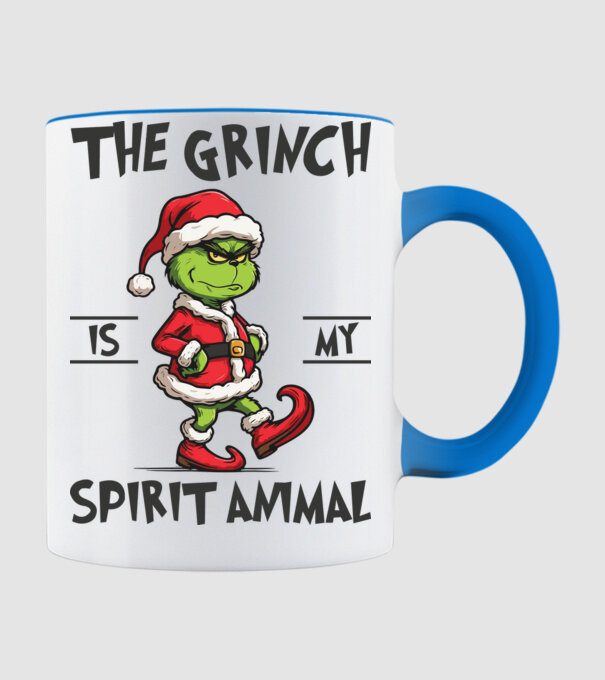 Grinch is my spirit animal model albastru deschis pe tricou
