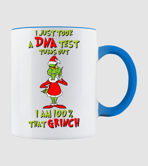 I just took a DNA test - I am Grinch model albastru deschis pe tricou
