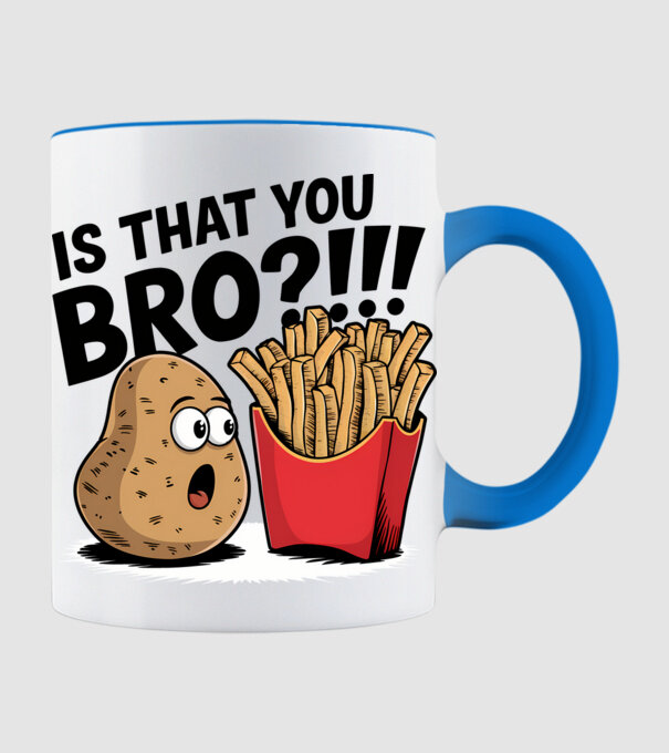 Is that you BRO?!! Alb model albastru deschis pe tricou