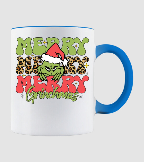 Merry Grinchmas model albastru deschis pe tricou