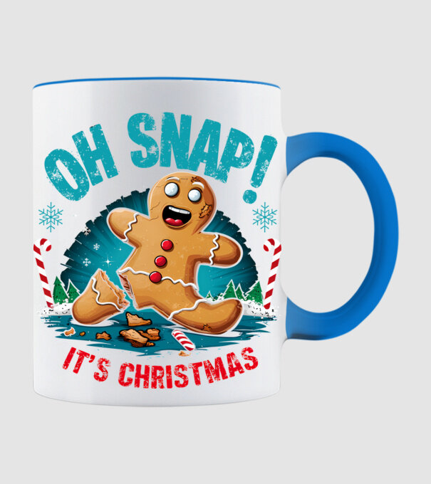 Oh snap! It's christmas Alb model albastru deschis pe tricou
