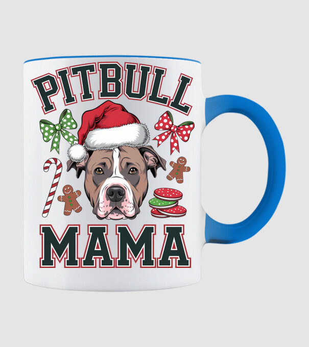 Pitbull Mama model albastru deschis pe tricou