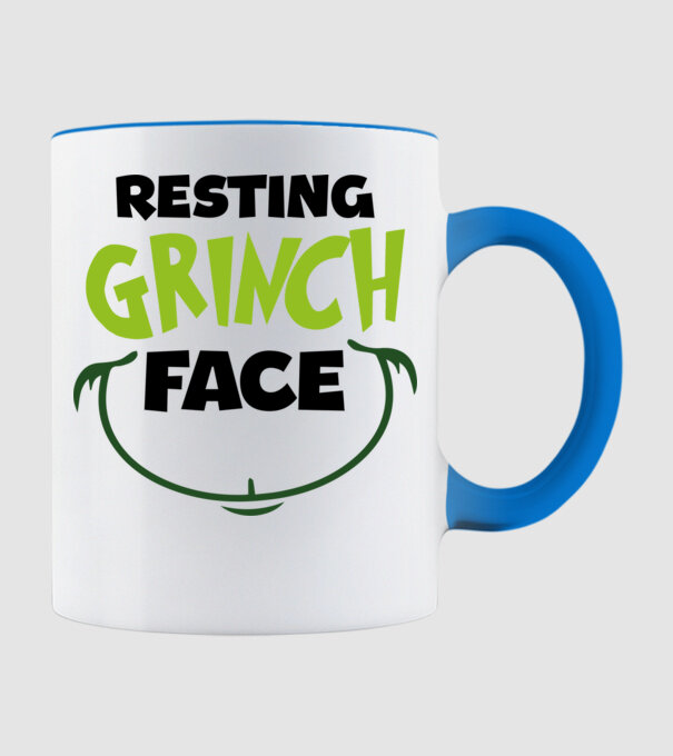 Resting Grinch face model albastru deschis pe tricou
