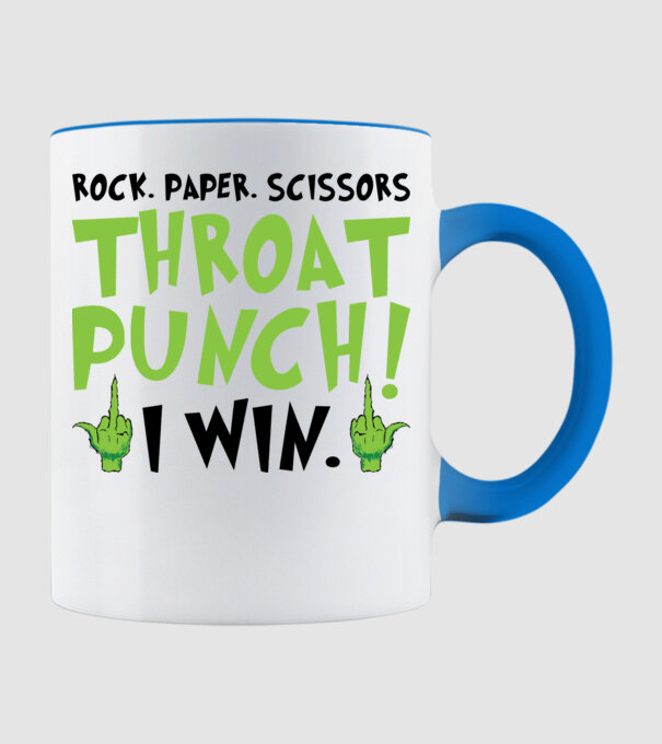 Rock paper scissors - Grinch model albastru deschis pe tricou