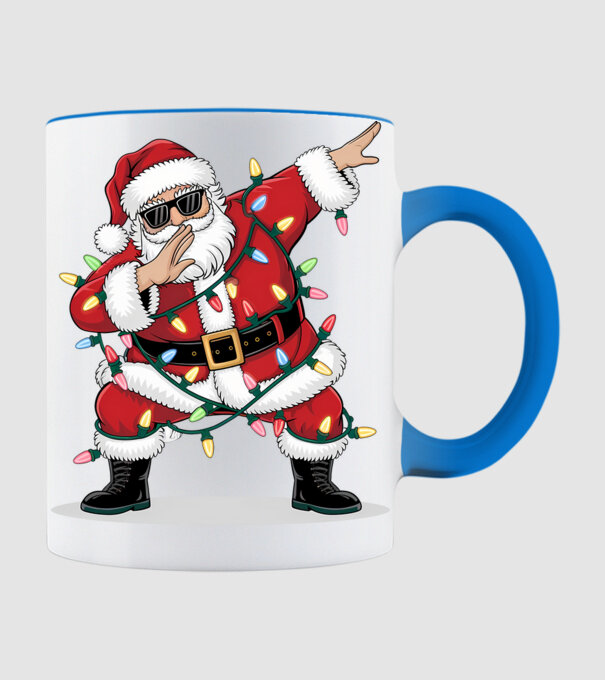 Santa Dab model albastru deschis pe tricou