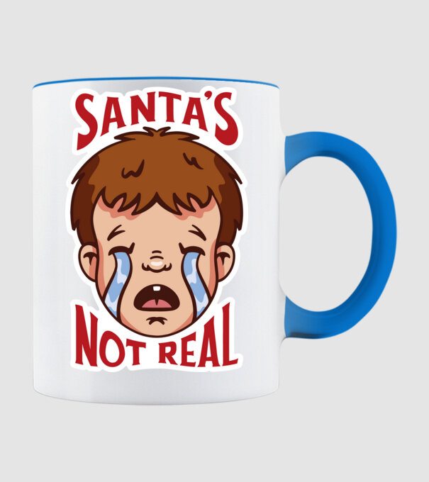 Santa's Not Real copil plângând model albastru deschis pe tricou