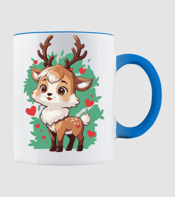 Valentine Deer model albastru deschis pe tricou