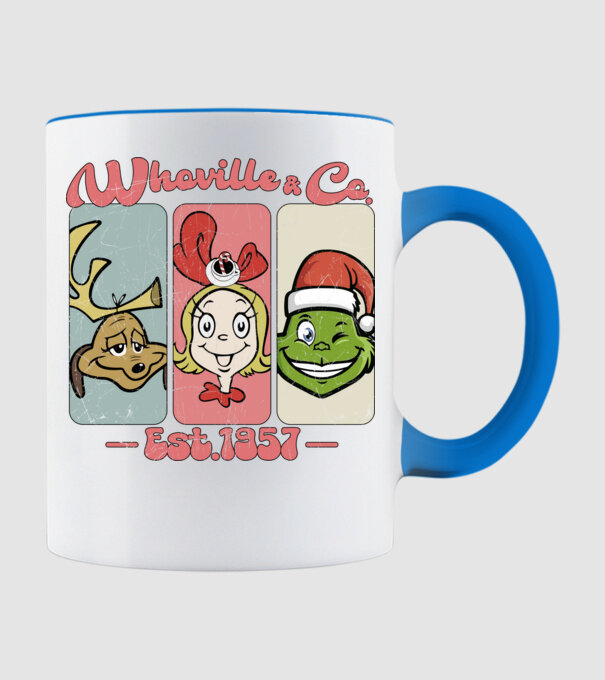 Whoville & Co - Grinch model albastru deschis pe tricou