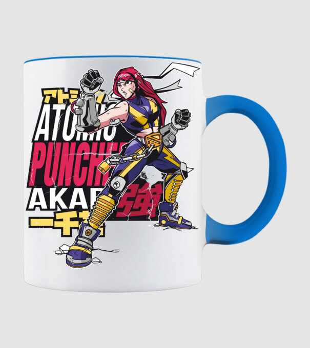 Anime fată Războinic model albastru deschis pe tricou