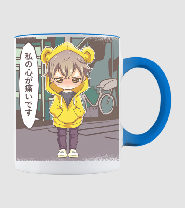 Anime Manga scenă model albastru deschis pe tricou