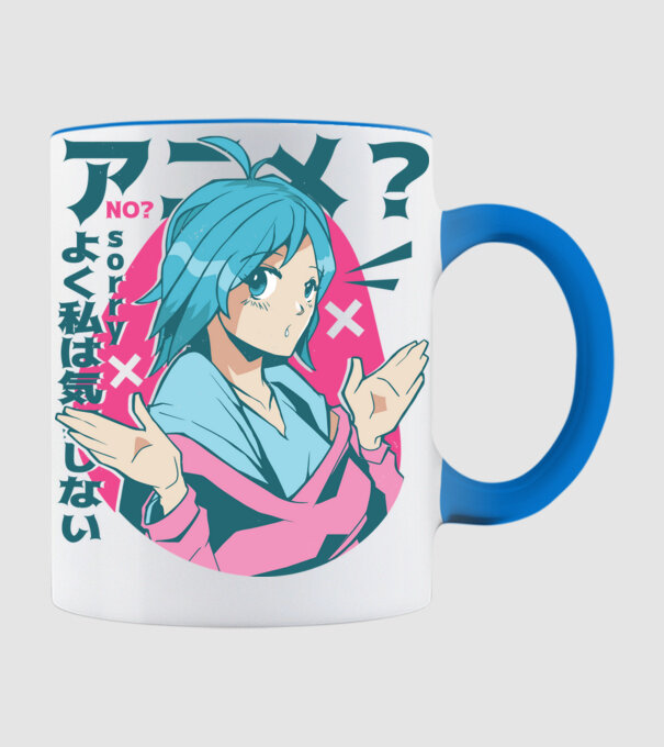 Tricou Anime model albastru deschis pe tricou