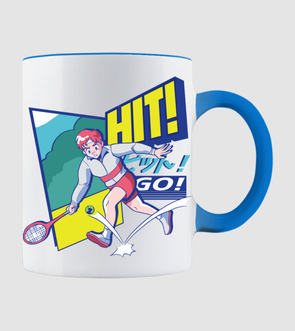 Anime Jucător de tenis băiat model albastru deschis pe tricou