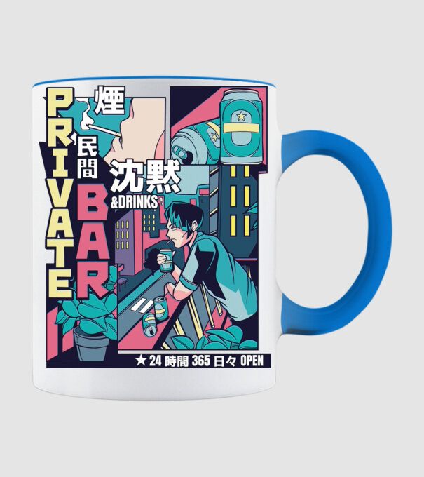 Anime Vaporwave benzi desenate model albastru deschis pe tricou