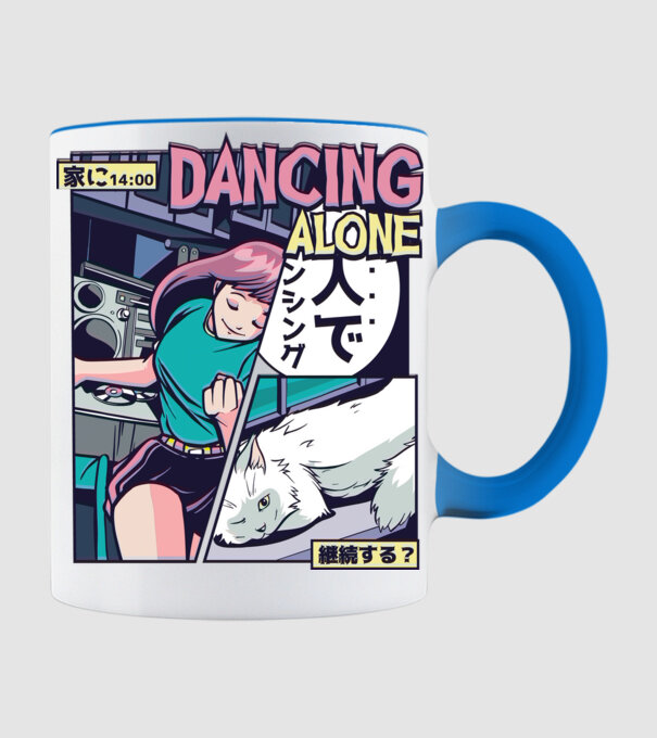 Anime Vaporwave benzi desenate model albastru deschis pe tricou