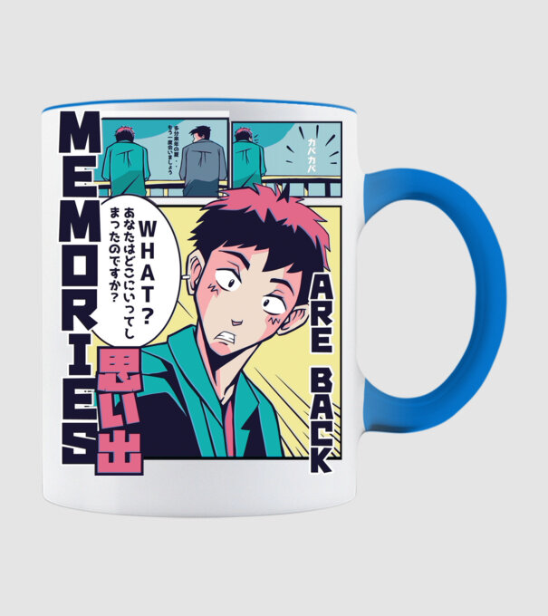Anime Vaporwave benzi desenate model albastru deschis pe tricou