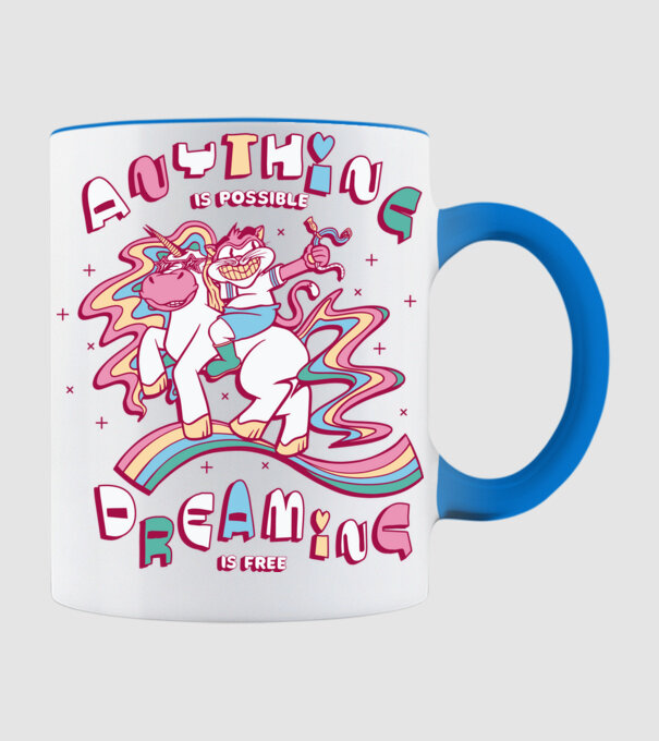 Orice este posibil Unicorn model albastru deschis pe tricou
