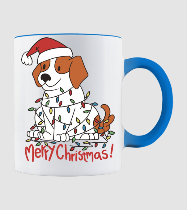 Beagle Crăciun Fericit! model albastru deschis pe tricou