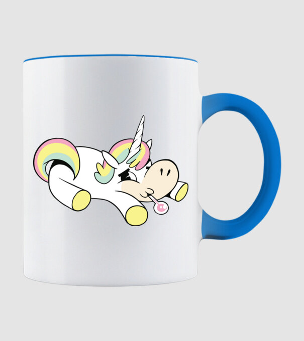 Unicorn bolnav model albastru deschis pe tricou