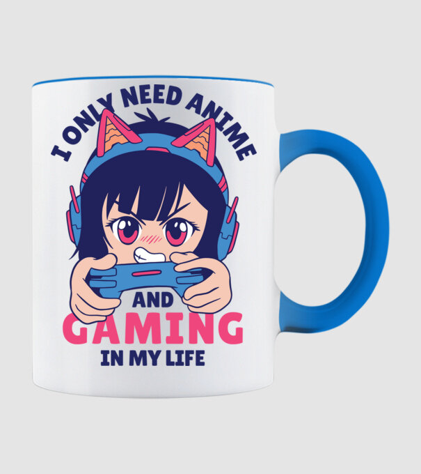 Am nevoie doar de Anime și Jocuri model albastru deschis pe tricou