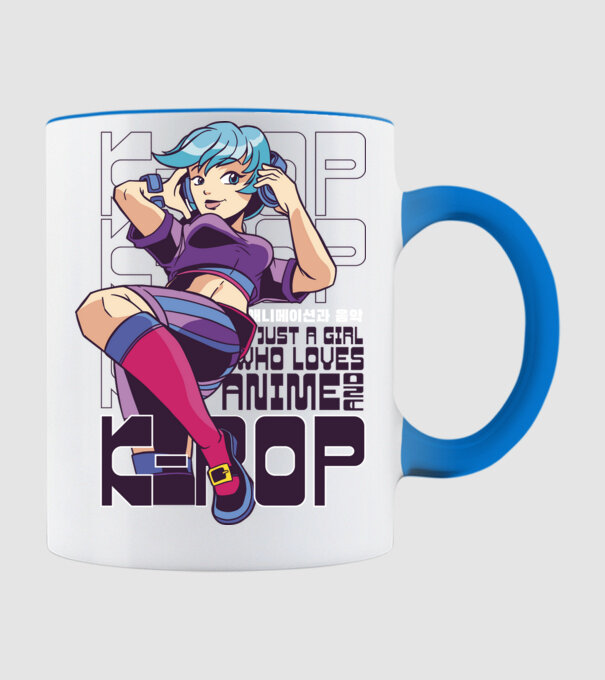 Doar o fată căreia îi place Anime și K-Pop model albastru deschis pe tricou