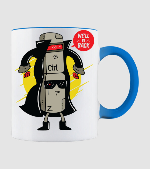 Ctrl Z Terminator Parodie model albastru deschis pe tricou