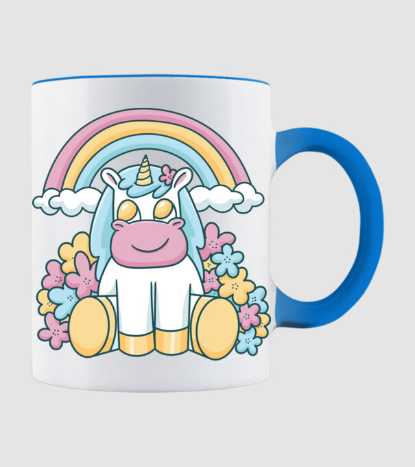 Unicorn drăguț model albastru deschis pe tricou