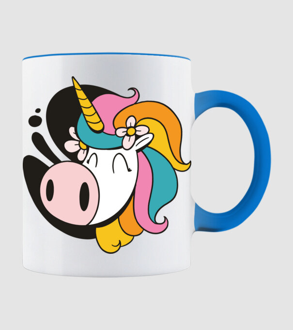 Unicorn drăguț model albastru deschis pe tricou