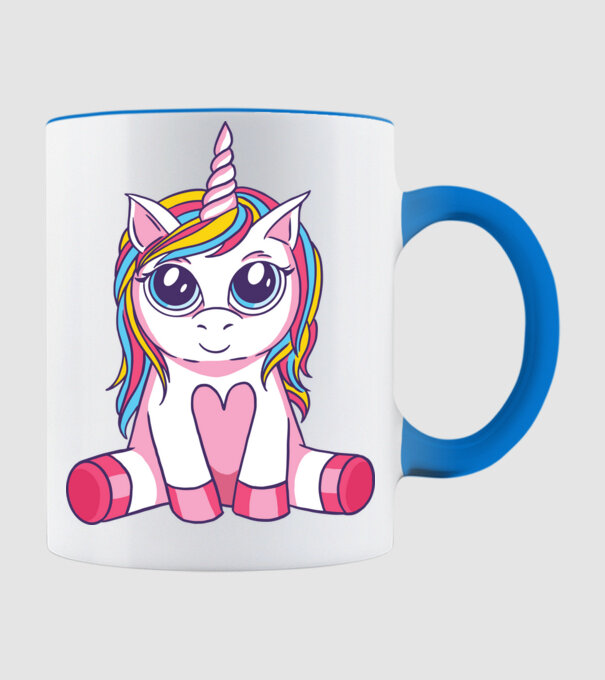 Unicorn drăguț model albastru deschis pe tricou
