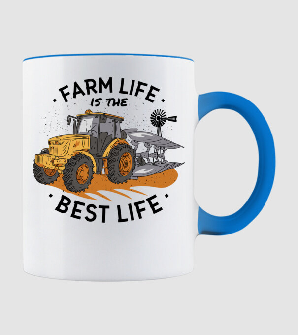 Farm Life is the Best Life Tractor model albastru deschis pe tricou