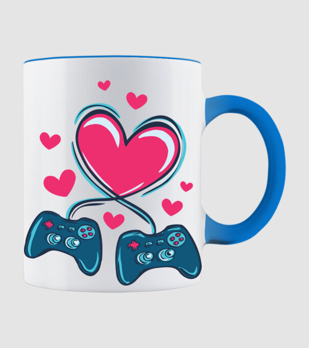 Dragoste Gamer model albastru deschis pe tricou