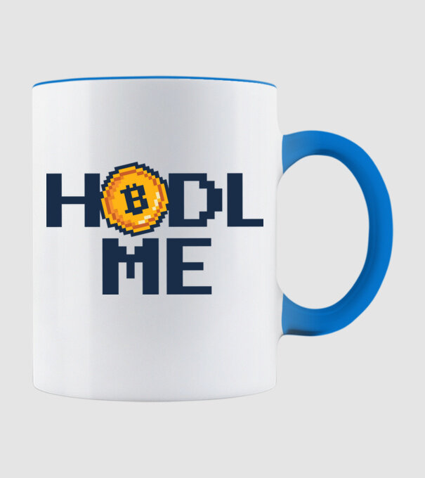 Hodl Me Bitcoin model albastru deschis pe tricou