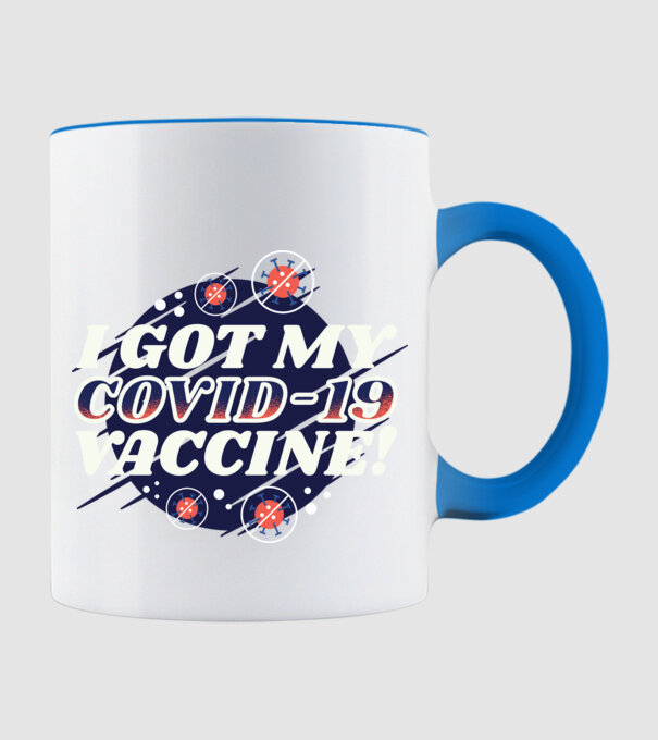 I got my Vaccine model albastru deschis pe tricou
