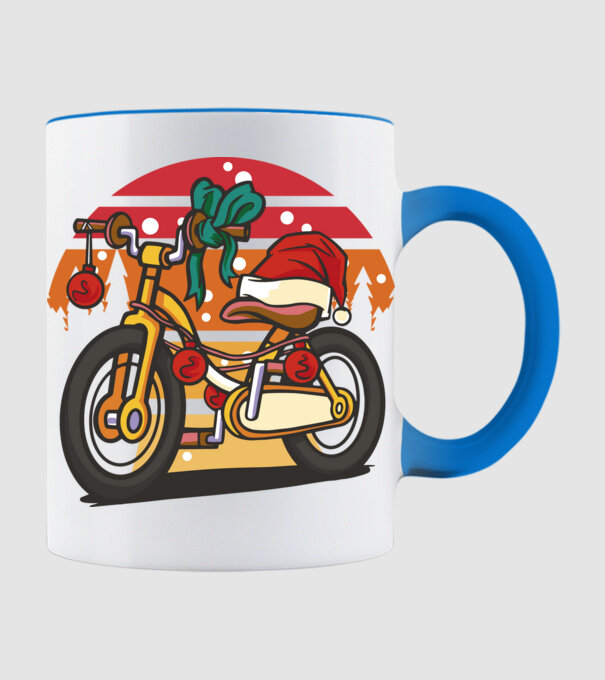 Bicicletă de Crăciun model albastru deschis pe tricou