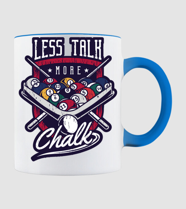 Less Talk More Chalk Billiard model albastru deschis pe tricou