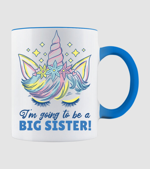O să fiu un frate mai mare Unicorn model albastru deschis pe tricou