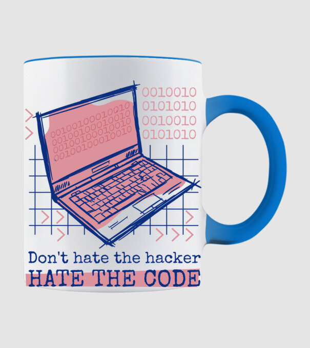 Nu urî hackerul, urăște codul model albastru deschis pe tricou